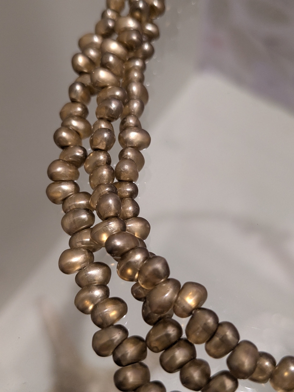Chico's Bronze-Tone Beads Multi-Strand Necklace